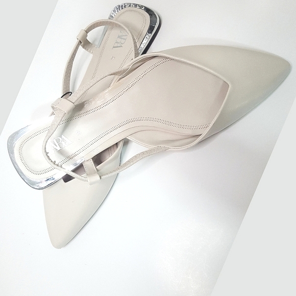 🔖Zara🔥Ballerina Pointy Slingback Flat - Picture 2 of 8